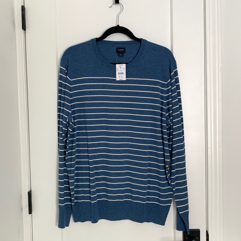 JCrew Men’s Striped Cotton-Linen Sweater